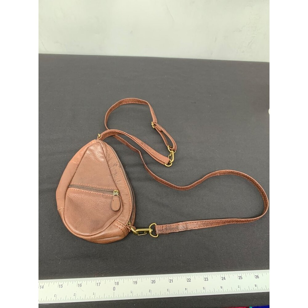 Ameribag Healthy Back Bag Small Leather Shoulder Bag Brown Crossbody Adjustable